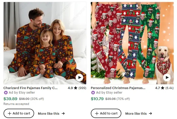 圣誕服飾六款爆款服飾之親子睡衣，家居服