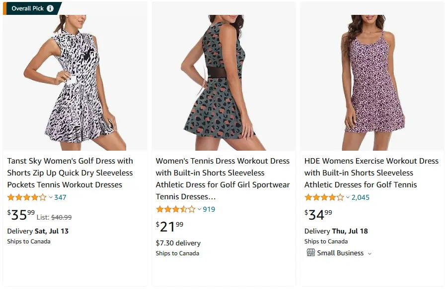 跨境選品，運動服品類裙子熱賣