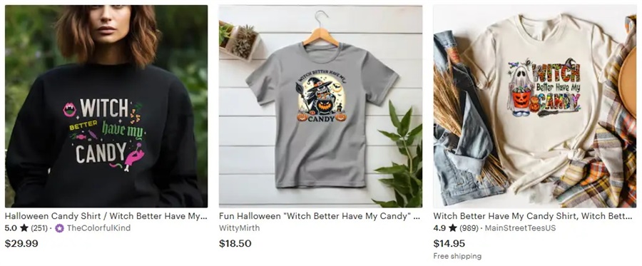 t恤定制萬(wàn)圣節(jié)元素糖果，女巫