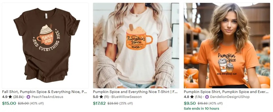 t恤定制萬(wàn)圣節(jié)元素南瓜香料拿鐵