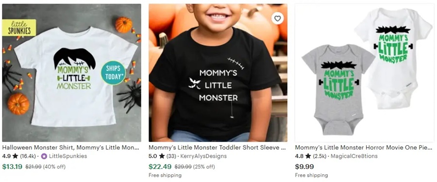 t恤定制萬(wàn)圣節(jié)元素媽米的小怪獸