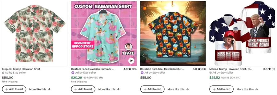 跨境電商款式推薦男裝熱帶風(fēng)情夏威夷襯衫