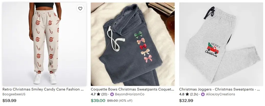 圣誕運動褲家居褲子設計主題之復古圣誕美學