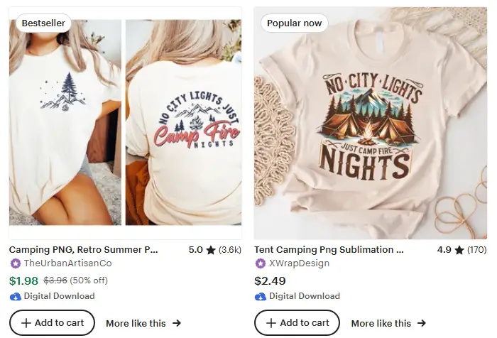 跨境選品思路，秋冬T恤設(shè)計(jì)元素推薦之秋季露營(yíng)風(fēng)景設(shè)計(jì)